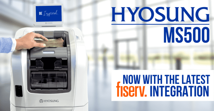 Hyosung MS500 Teller Cash Recycler Certified for Fiserv Integrated Teller