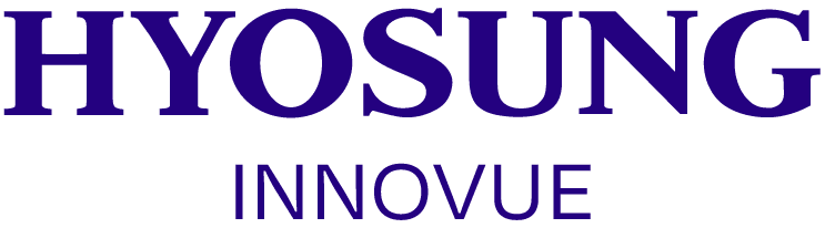 Hyosung Innovue logo in hyosung purple
