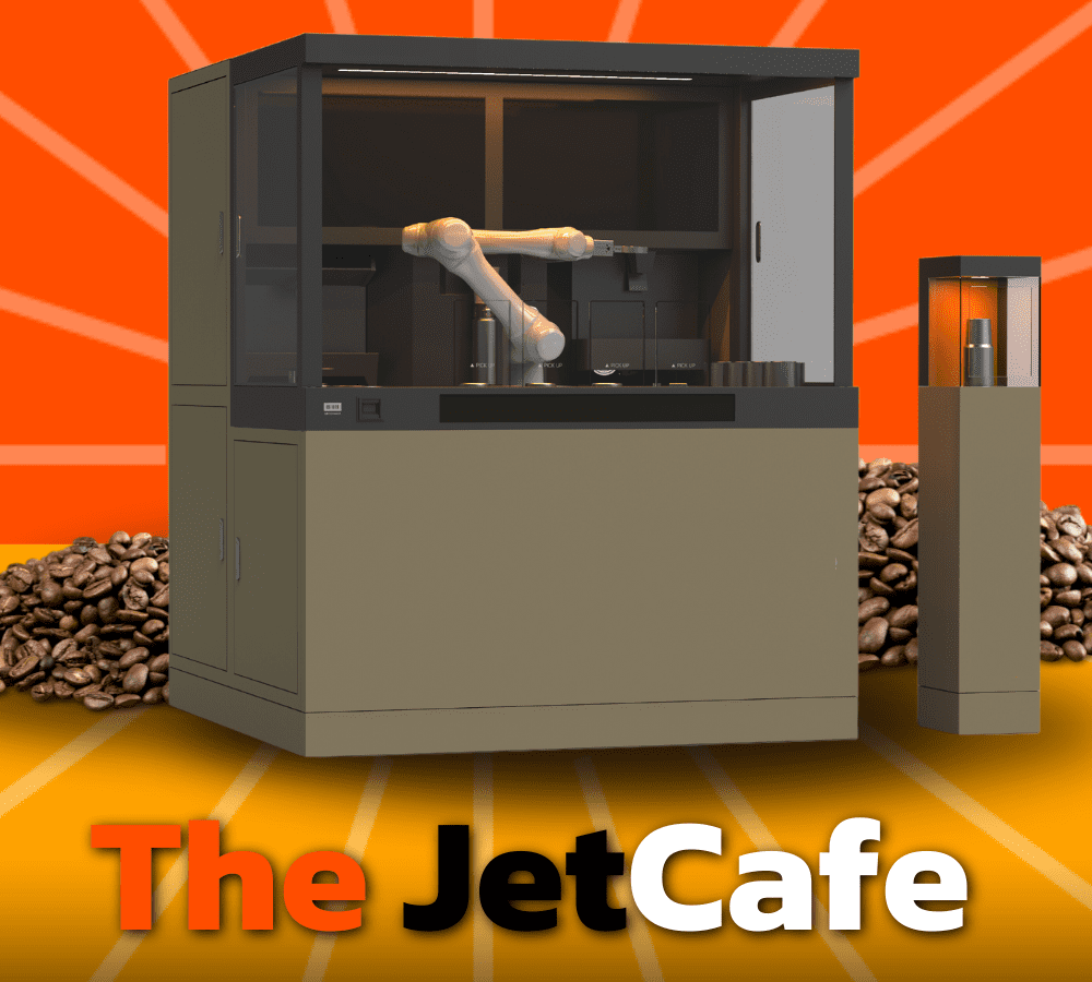 image of rendering of the jetcafe machine with coffee beans